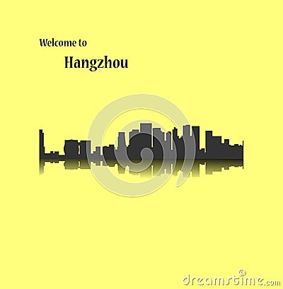 Hangzhou, China city silhouette Vector Illustration