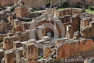 The Hannbial Quarter of the ruins of Carthage Stock Photo