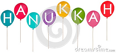 Hannkkah balloons,isolated over white Stock Photo