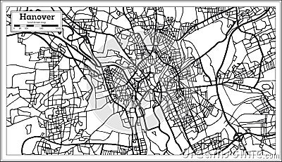 Hannover Germany City Map in Retro Style. Outline Map. Stock Photo