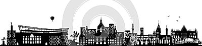 Hannover germany skyline black isolated vector Vector Illustration