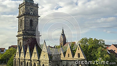 Hannovers berühmte Sehenswürdigkeiten Zerstört während des Zweiten Weltkriegs Aegi Kirche und Marktkirche Zeitraffer stock footage Hannovers berühmte Sehenswürdigkeiten Zerstört während des Zweiten Weltkriegs Aegi Kirche und Marktkirche Zeitraffer stock footage