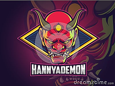 Hannya demon face esports logo design for your team Stock Photo