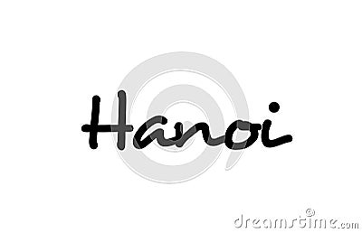 Hanoi city handwritten word text hand lettering. Calligraphy text. Typography in black color Vector Illustration