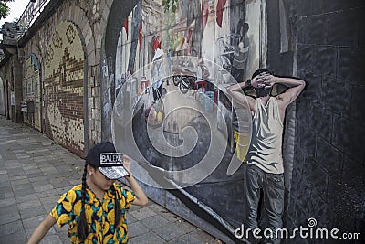 Street Wall Paintings Phung Hung Editorial Stock Photo