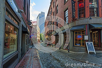 Hanover Street downtown Boston Massachusetts Editorial Stock Photo