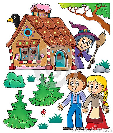 Hansel and Gretel theme set 1 Vector Illustration