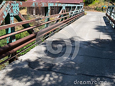 Hansen Bridge in Downieville, California Stock Photo