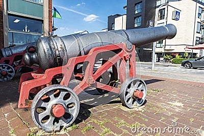 Old cannon on a street in Hansestadt Stade, Germany Editorial Stock Photo