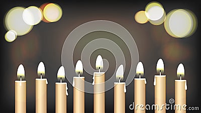 Hanukah holy lights festival background Vector Illustration