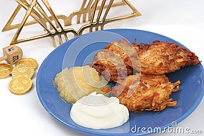 Hanukah Still Life on White Stock Photo