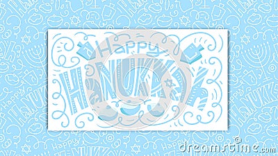 Hanukkah blue background Vector Illustration