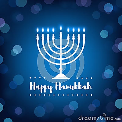 Hanukkah Candles on Bokeh Background. Vector Illustration