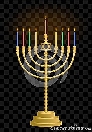 Hanukkah candlestick. Hanukkah. Jewish holiday candles. Jewish festival of light Stock Photo