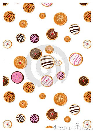 Hanukkah doughnut, Jewish holiday symbol. sweet traditional bake. donut pattern greeting card Vector Illustration