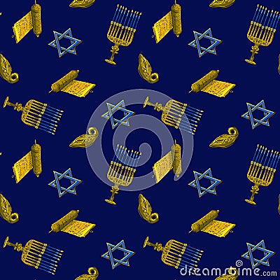 Hanukkah greeting wrapping paper Stock Photo