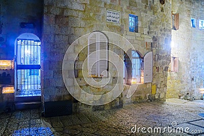 Hanukkah in the Jewish quarter, Jerusalem Editorial Stock Photo