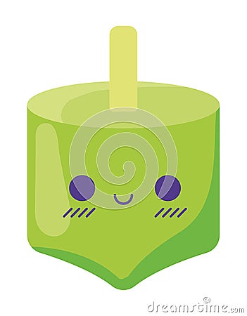 hanukkah kawaii dreidel Vector Illustration