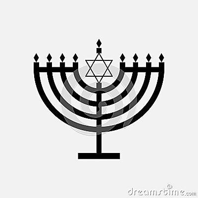 Hanukkah menorah icon black Vector Illustration