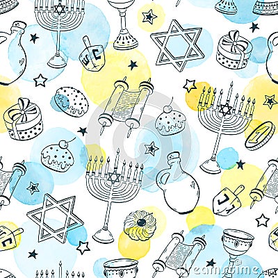 Hanukkah seamless pattern vector Vector Illustration