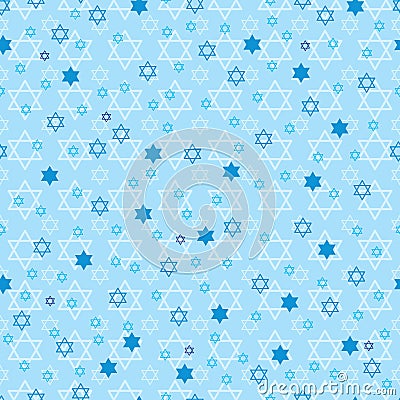 Hanukkah star blue pastel symmetry seamless pattern Vector Illustration