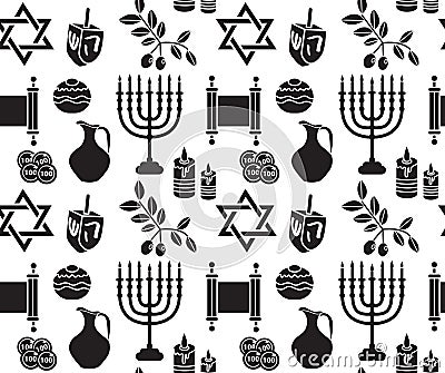 Hanukkah symbol seamless pattern. Vector Illustration