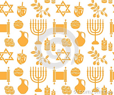 Hanukkah symbol seamless pattern. Vector Illustration