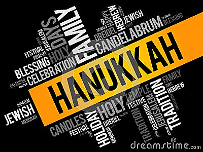 Hanukkah word cloud collage Stock Photo