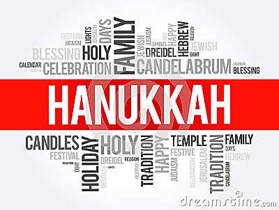 Hanukkah word cloud collage, holiday concept background Stock Photo