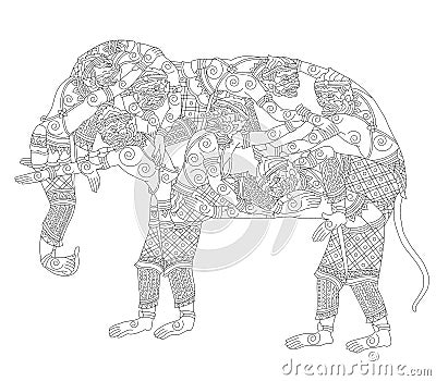 Hanuman Elephant Vector Illustration