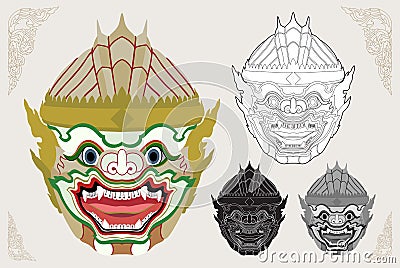 Hanuman head vector illustration Vector Illustration