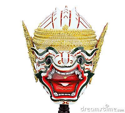 Hanuman mask in Khon Thai classical style Stock Photo