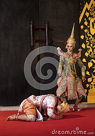 Ramayana thai traditional dance Stock Photo