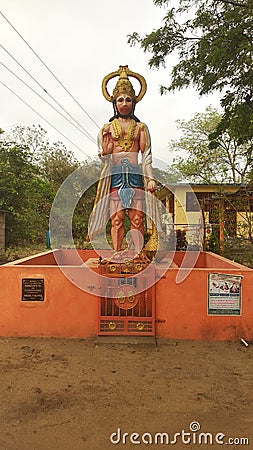 Hanuman statue in deep forest Editorial Stock Photo