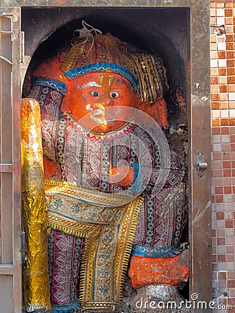 Hanumanji or Maruti at Shri Kal Bhairav Mandir or Temple in Bolundra, Editorial Stock Photo