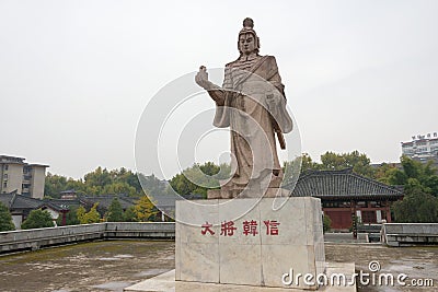 Statue of Hanxin at BAI JIANG TAN Historic Sites . a famous Historic Sites in Hanzhong, Shanxi, China. Stock Photo