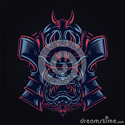 Hanzo samurai japan mascot logo vector illustration Vector Illustration
