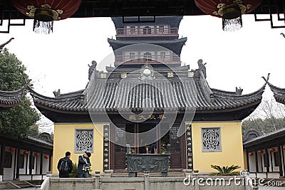 Haogu Tower and Memoria Hall to Wu Zhixu(Jiaxing,Zhejiang,China) Editorial Stock Photo