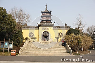 Haogu Tower and Memoria Hall to Wu Zhixu(Jiaxing,Zhejiang,China) Editorial Stock Photo