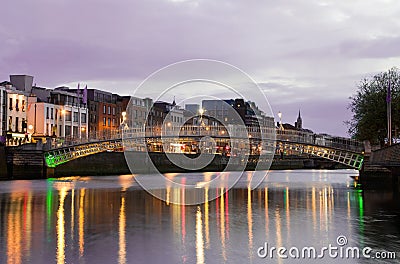 The Hapenny Bridge - Dublin Stock Photo