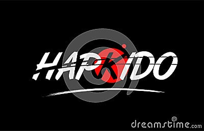 hapkido word text logo icon with red circle design Stock Photo