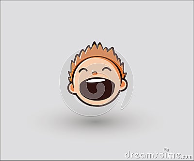 Happines kids funny face illustration design Cartoon Illustration