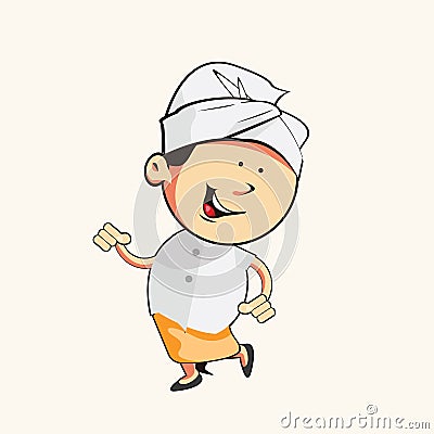 Happiness Balinese Boy Vector Illustration