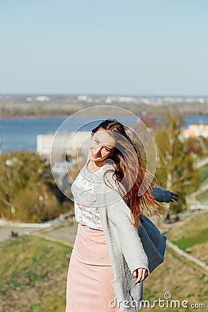 Happiness, fashion and people concept Stock Photo