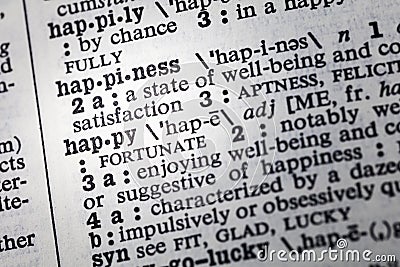 Happiness happy life well being satisfaction definition Stock Photo