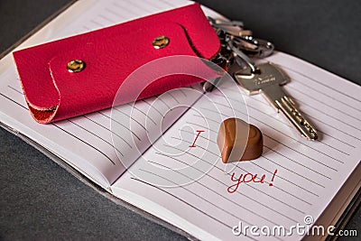 Happiness key. Future family. Love. Stock Photo