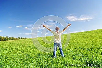 Happiness and love to nature Stock Photo