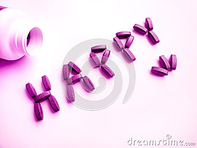 Happiness pills Stock Photo