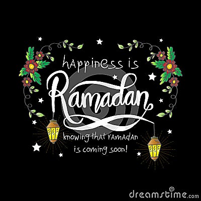 Happiness is Ramadan knowing that Ramadan is coming very soon!. Stock Photo