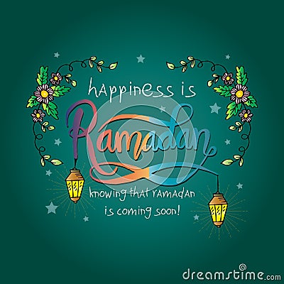 Happiness is Ramadan knowing that Ramadan is coming very soon!. Stock Photo